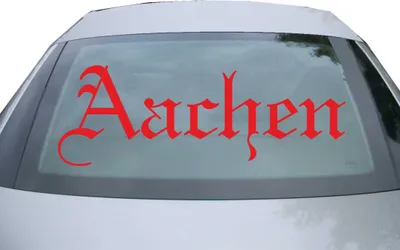 Produktbild von Indigos UG - Aufkleber Heckscheibe & Motorklappe DE6490 - rot - 600x210 mm - Stadt Aachen - Auto Scheiben Fenster Heckklappe Tuning Racing JDM - Die cut