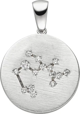 Produktbild von Anhänger Sternzeichen Schütze 15 Zirkonia 925 Silber mattiert rund Halsschmuck