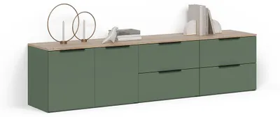 Immagine prodotto di Parete attrezzata soggiorno Livinity Piave Verde 3 parti, Model 58803