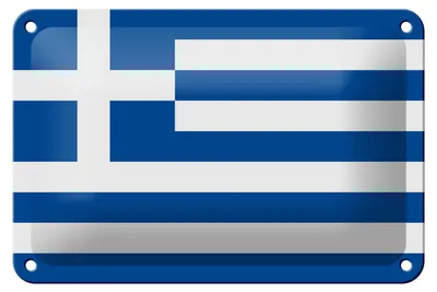 Produktbild von Blechschild Flagge Griechenlands 18x12cm Flag of Greece Dekoration