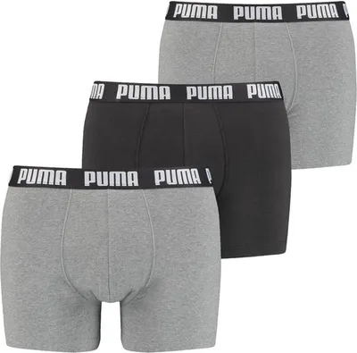 Produktbild von PUMA 3 er Pack Boxer Boxershorts Herren Unterwäsche sportliche Retro Pants, Größe:M, Farbe:GREY COMBO