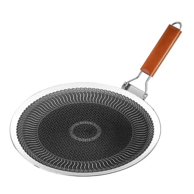 Produktbild von 38 cm Antihaft-Crêpespfanne aus mit Wabenbeschichtung, flache Bratpfanne für indische Fladen, Omeletts u. a., für alle Herdarten inkl. Induktion