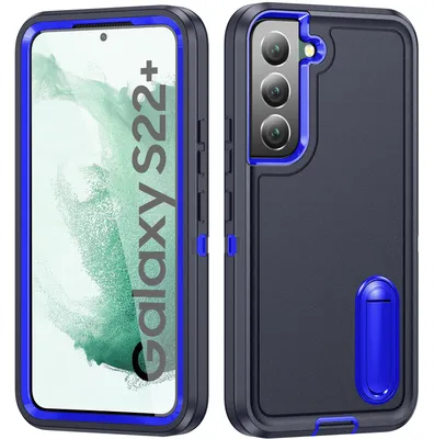 Immagine prodotto di Custodia per Samsung Galaxy S22+ 5G Hybrid a tre strati antiurto protettiva con supporto Blu scuro