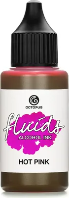 Image de Octopus Fluids Encre à alcool HOT PINK, Encre à alcool pour Fluid Art et Resin Art, rose