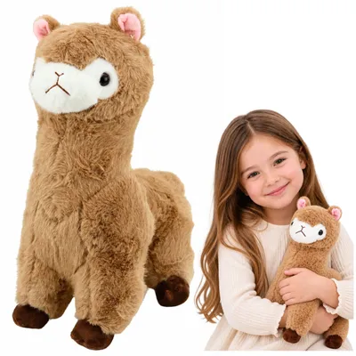 Produktbild von Plüsch-Alpaka, Kuscheltier, weiches Fell, beige, 28 cm