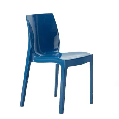 Produktbild von Stapelbare bunte Esszimmerstühle aus glänzendem Polypropylen Ice Grand Soleil - Blau