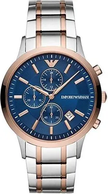 Productafbeelding van Emporio Armani AR80025 herenhorloge, met een roestvrijstalen kast en een metalen band