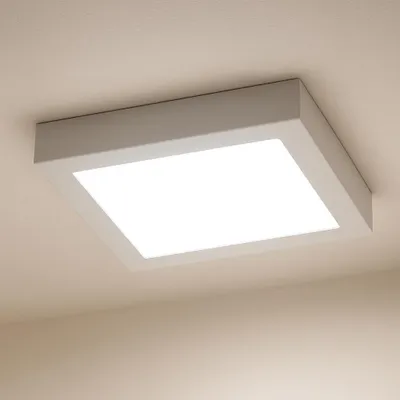 Zdjęcie produktu dla Braytron LED – nawierzchniowa lampa sufitowa, kwadratowa, 24 W, 2400 lm, 6500 K, 27 x 27 cm, ultracienki panel LED