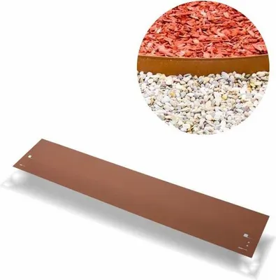 Produktbild von Rasenkanten Metall 18.5 cm x 120 cm Braun | Beeteinfassung | Beetumrandung | Beetbegrenzungen