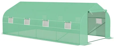 Obrázek produktu pro Tomato House Cold Frame Skleník Se Sedlovou Střechou, Fóliový Skleník, Zelený, 600X300X200Cm