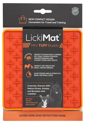Produktbild von LickiMat Mini Buddy Tuff orange, Maße: 15 x 15 cm