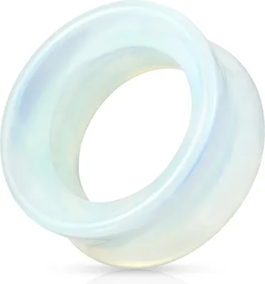 Produktbild von viva-adorno 1 Stück 6mm Tube Tunnel Flesh Tunnel double flared Ohrpiercing synthetischer Opal Glas Opalith Größe 6 - 22mm Z118t , Tunnel
