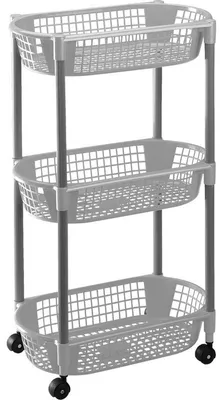 Produktbild von Kuchenvorratswagen - grau - Kunststoff - 3 Korbe - 71 cm