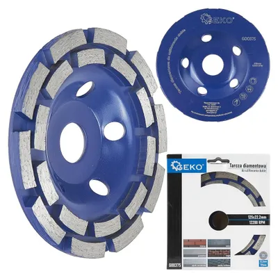 Immagine prodotto di Disco abrasivo diamantato universale per levigatura cemento calcestruzzo, granito e marmo, doppia fila, diametro 125 x 22.23 mm, Geko