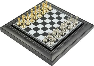 Immagine prodotto di Set di scacchi magnetici Italfama (17 × 17 cm) – Finitura oro/argento con scatola portaoggetti