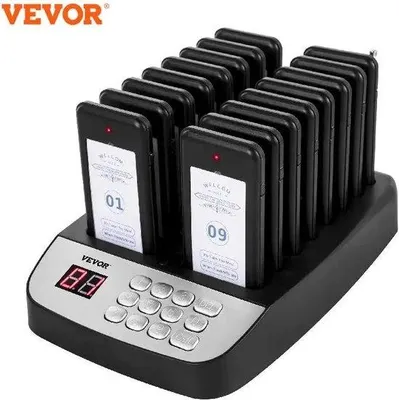 Obrázok produktu pre Reštauračný pager – bezdrôtový signalizačný bzučiak – 16 jednotiek – dosah 500 m