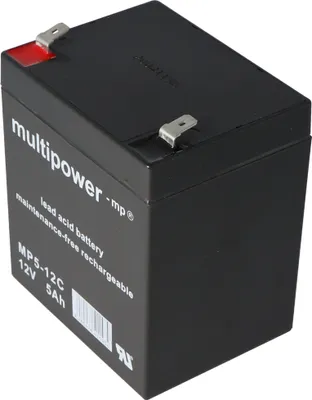 Produktbild von MP5-12C Multipower Blei-Akku 12 Volt 5Ah Zyklenfest mit Faston 6,3mm