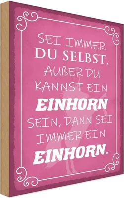 Produktbild von vianmo Holzschild 30x20 cm Einhorn sei immer du selbst Dekoration