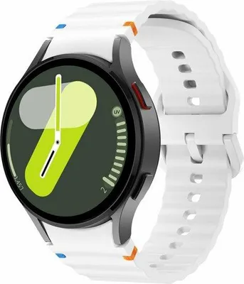 Produktbild von By Qubix Wave Sportband - Größe: S/M - Weiß - passend für Samsung Galaxy Watch 6 - 40 mm & 44 mm