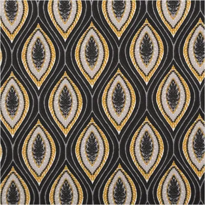 Produktbild von Baumwollstoff Meterware Popeline Jana Retro schwarz gelb 145cm
