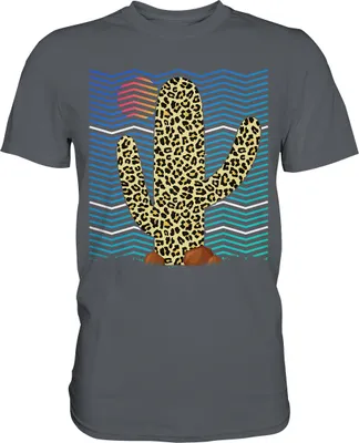 Produktbild von Retro Leopard Kaktus T-Shirt – Dark Grey / L