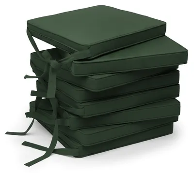 Image de Lot de 8 coussins d'assise Beautissu Loft SK, vert foncé, 45 x 40 x 5 cm