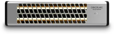 Produktbild von Cecotec 05323, Elektrischer Quarz-Raumheizer, Quarzglas, Drinnen, Wand, Schwarz, Edelstahl, 1200 W