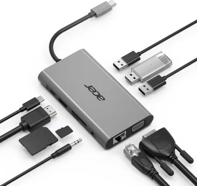 Produktbild von Acer HP.DSCAB.002 laptop-dockingstation & portreplikator USB 3.2 Gen 1 (3.1 Gen 1) Type-C Silber