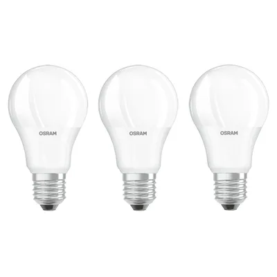 Produktbild von 3 x Osram LED Leuchtmittel A60 Birnenform 8,5W = 60W E27 matt 806lm warmweiß 2700K