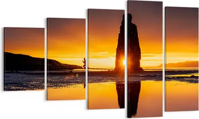 Produktbild von Bild auf Leinwand - Leinwandbild - Meer Felsen Wasser - 100x60cm - Wand Bild - Wanddeko - Leinwanddruck - Bilder - Kunstdruck - Wanddekoration - Leinwand bilder - Wandkunst - EG100x60-3954