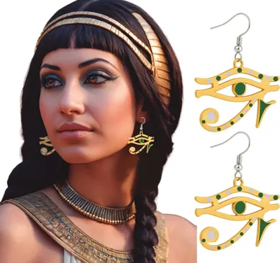 Produktbild von Agyptisches Auge Karneval Ohrschmuck Fasching Antik Mystik Accessoire Kostum Party, Farbe: Mehrfarbig