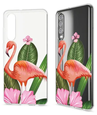 Immagine prodotto di NALIA cover per Huawei P30, motivo custodia del telefono cellulare custodia sottile in silicone copertura protettiva verde fenicottero