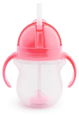 Image de Munchkin MUNCHKIN 207 ml gertuvė su šiaudeliu TIP&amp;SIP STRAW, rožinė, 6+ mėn.