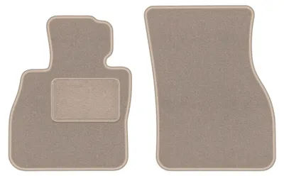 Produktbild von Velours-Fußmatten Vorne für Mini Clubman F-54 2015- (Schrägheck) – 2-tlg, Beige, passgenau – Wielganizator LUX