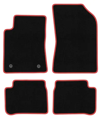 Immagine prodotto di Tappetini in moquette per Citroen C3 III 2017- (hatchback) – set 4 pezzi, nero/rosso, su misura – Wielganizator CARLUX