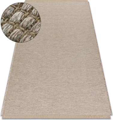 Produktbild von Teppich JUTE 3652 beige / grau einfarbig - Jute, flachgewebt, Fransen beige 140x190 cm