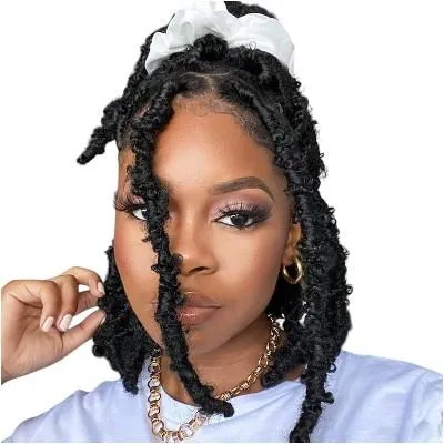 Produktbild von Extensions Synthetische Haare Butterfly Locs Häkeln Zöpfe 30 cm 6er-Pack