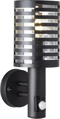 Produktbild von BRILLIANT Außenwandleuchte, stehend mit Bewegungsmelder Venlo schwarz IP44 E27 40 Watt g. f. Normallampe