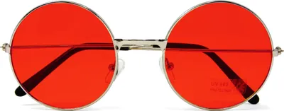 Produktbild von Oblique Unique Hippie Brille rund Retro Sonnenbrille Herren Damen 60er 70er Jahre Party Fasching Karneval - rot