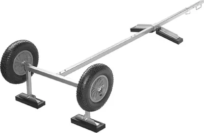 Produktbild von Trailer Bootswagen Slipwagen mit Luftreifen und Stahlrahmen Q235 mit ausziehbarem Griff 245–304 cm für Kajak
