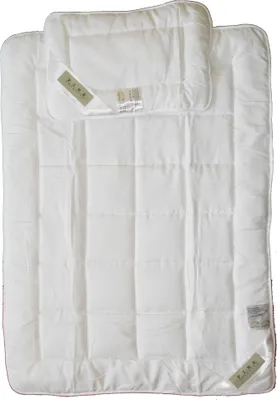 Produktbild von 2-tlg. Baby Kinder Stepp Betten Set, Bettdecke 100x135 + Kopfkissen 40x60, weiss, Hohlfaserfüllung, kochfest