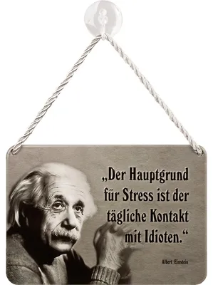 Produktbild von Blechwaren Fabrik Braunschweig Kulthänger Blechschild - Albert Einstein - DER HAUPTGRUND FÜR Stress KH124