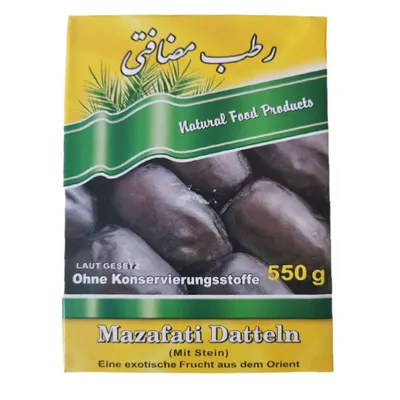 Produktbild von Mazafati Datteln 550g – Frische & Saftige Premium-Datteln aus Iran, Perfekt für Ramadan & Gesunde Snacks