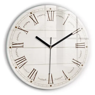 Produktbild von Wallfluent Wanduhr – Stilles Quarzuhrwerk - Uhr Dekoration Wohnzimmer Schlafzimmer Küche - schwarze Zeiger - 30 cm - Römische Ziffern