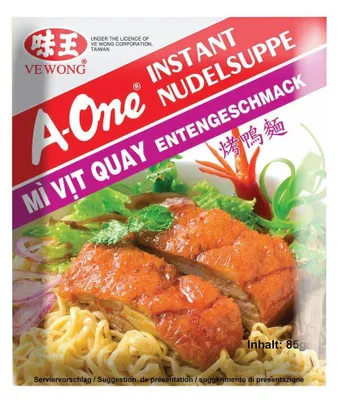 Produktbild von A One Asia Instant Nudelsuppe mit Entengeschmack und schärfegewürz 85g