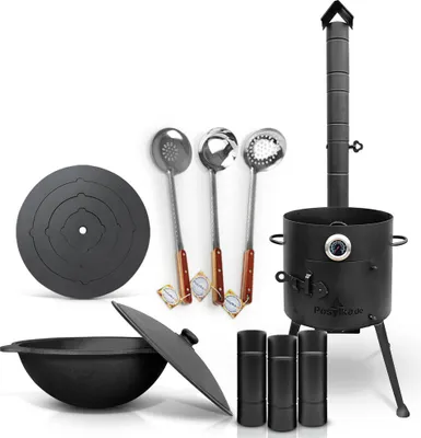 Produktbild von Gusseisen Kazan 10 L Kasan Herdplatte Feuerofen Utschak Ø 36 cm. Учак Учаг Uchag