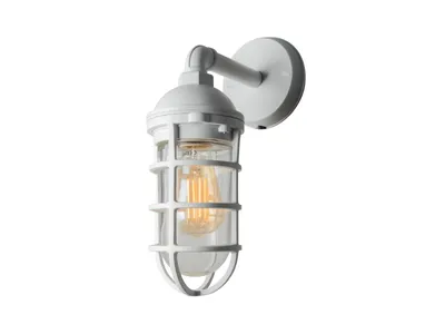 Produktbild von Konstsmide 7355-250 Olbia Wandl. E27 mit Klarglas weiss
