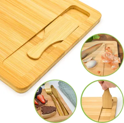 Produktbild von Set von 2 Bambus-Schneidebrettern mit Saftgrube - Holz-Küchen-Schneidebretter 30x22 - Frühstücksbrett und Snackbrett
