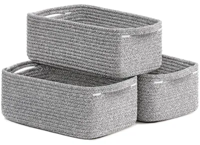 Immagine prodotto di Cesto portaoggetti intrecciato - 33x20x13 cm - Capacità: 15 litri - Grigio