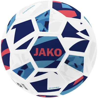 Produktbild von Jako Iconic Trainingsball - Weiß / Navy / Koralle | Größe: 4